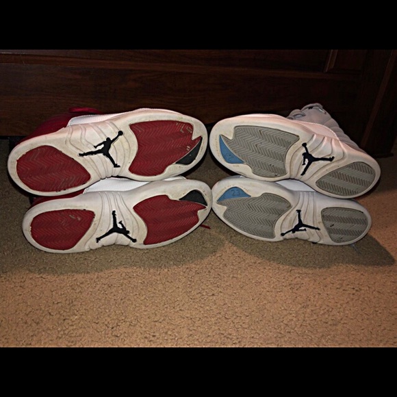 Air Jordan 12 Gym Red;Air Jordan 12 Grey and White - Picture 7 of 8